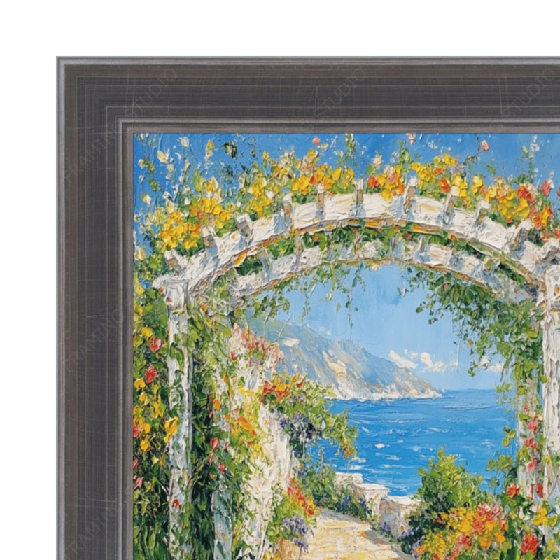 28x28 Frame Silver Gunmetal Pewter Scoop Picture Frame