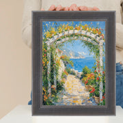 Silver Gunmetal Pewter Scoop Picture Frame 