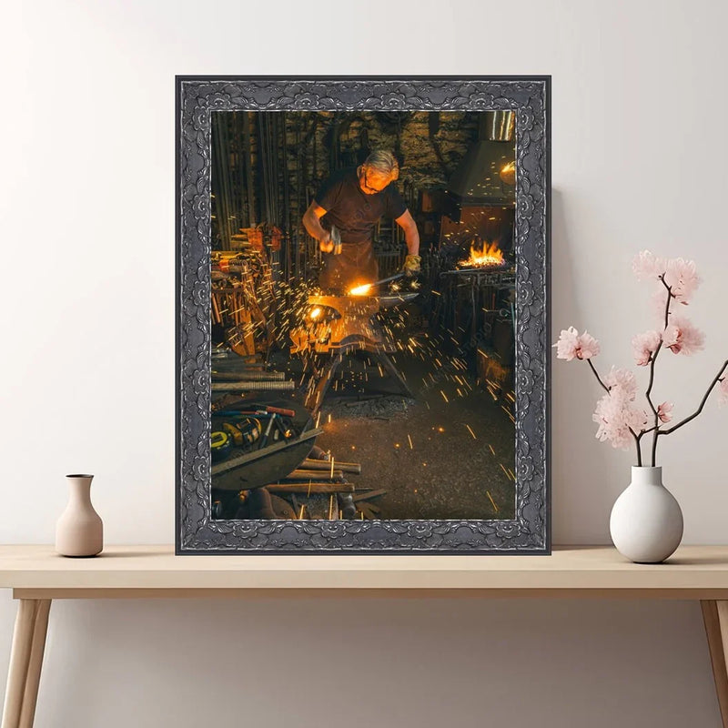 Black Ornate Antique Picture Frame Gallery Wall  ModernMemoryDesign.com 