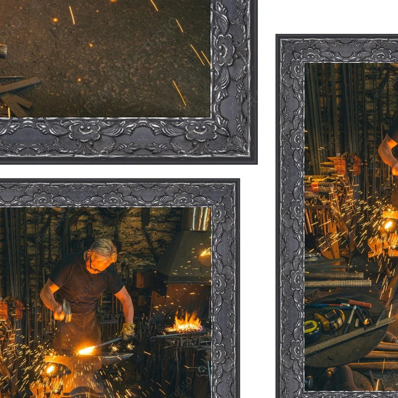 Black Ornate Antique Picture Frame Gallery Wall  ModernMemoryDesign.com 