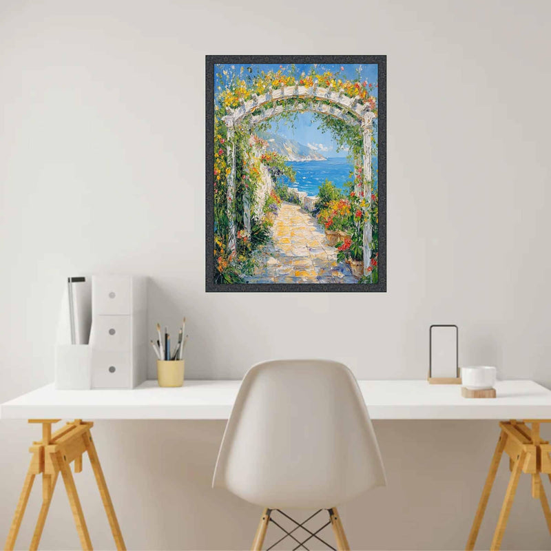 28x28 Frame Slim Black Ash Floral Picture Frame