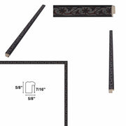 25x25 Frame Slim Black Ash Floral Picture Frame