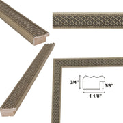 40x60 Frame Slim Cris Cross Gothic Aged Antique Silver Picture Frame