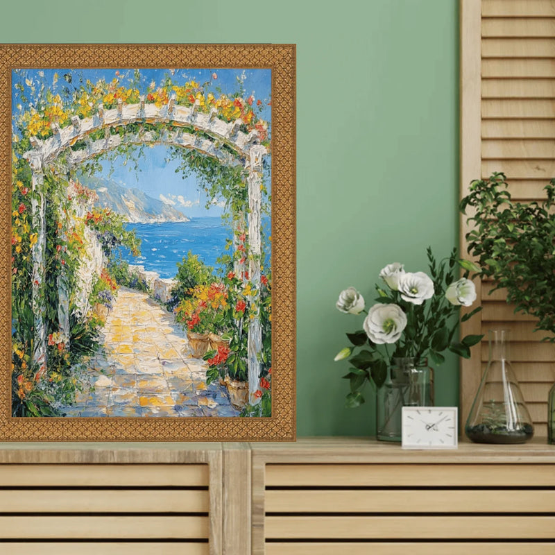 36x48 Frame Slim Cris Cross Gothic Antique Gold Picture Frame