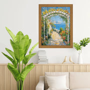 20x40 Frame Slim Cris Cross Gothic Antique Gold Picture Frame