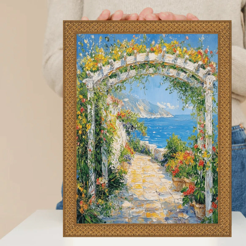 28x40 Frame Slim Cris Cross Gothic Antique Gold Picture Frame