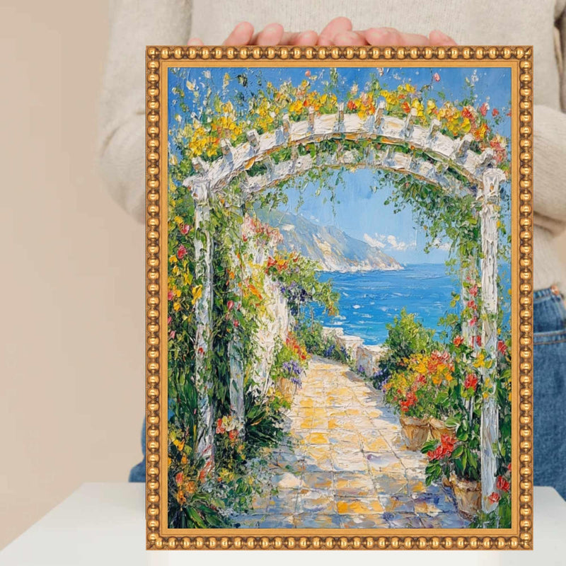 18x18 Frame Slim Gold Leaf Beaded Picture Frame