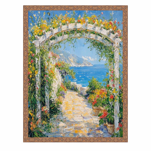 12x20 Frame Slim Gold Leaf Floral Star Picture Frame