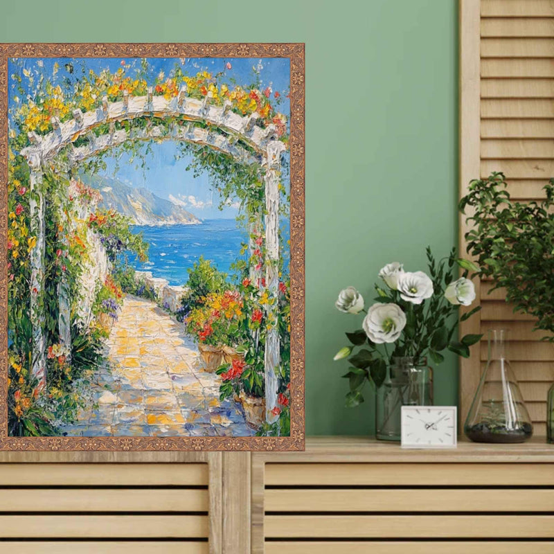 12x14 Frame Slim Gold Leaf Floral Star Picture Frame