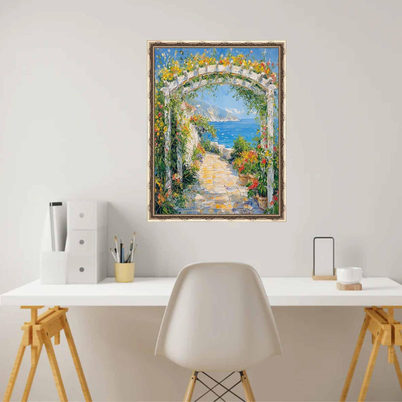 40x50 Frame Slim Silver Leaf Bead Design Picture Frame 