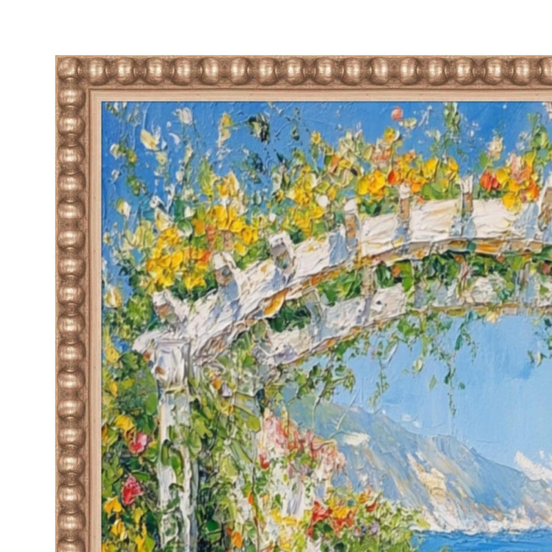 12x24 Frame Slim Silver Leaf Beaded Picture Frame