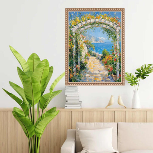 24x48 Frame Slim Silver Leaf Beaded Picture Frame 