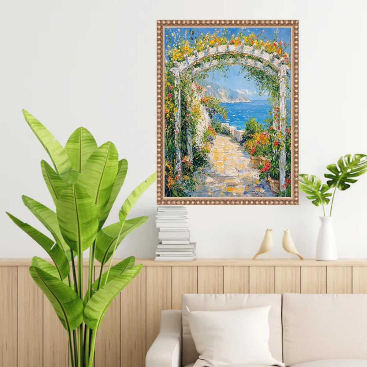 9x12 Picture Frame Slim Silver Leaf Beaded
