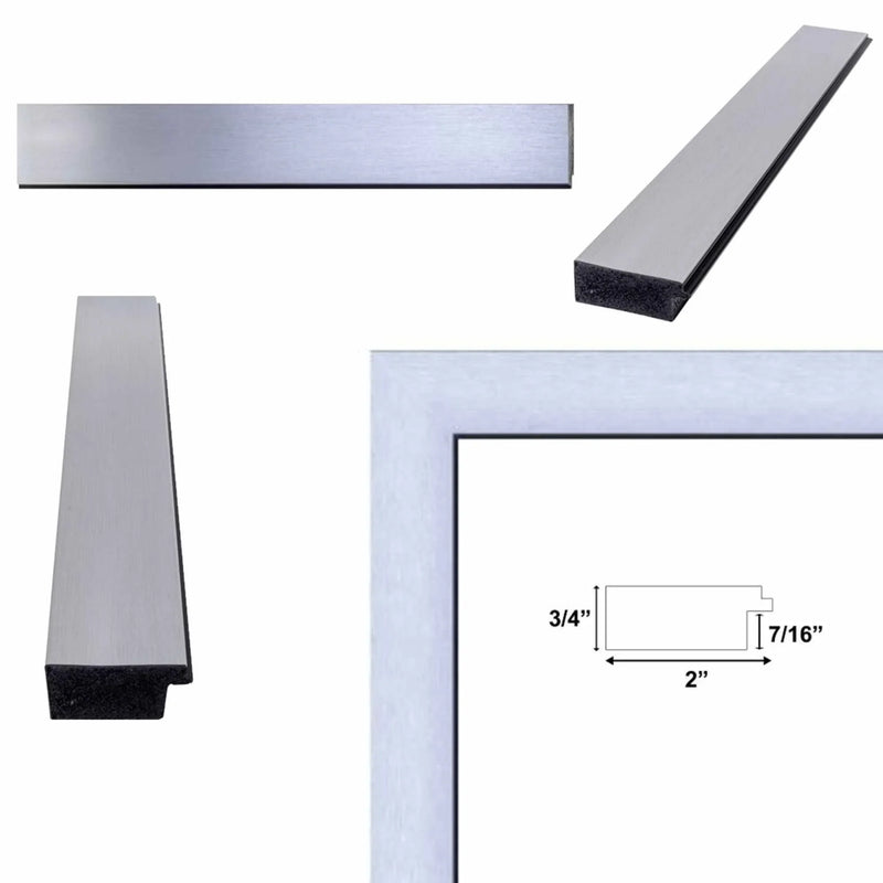 26x26 Frame Stain Steel Flat With Black Lip Picture Frame