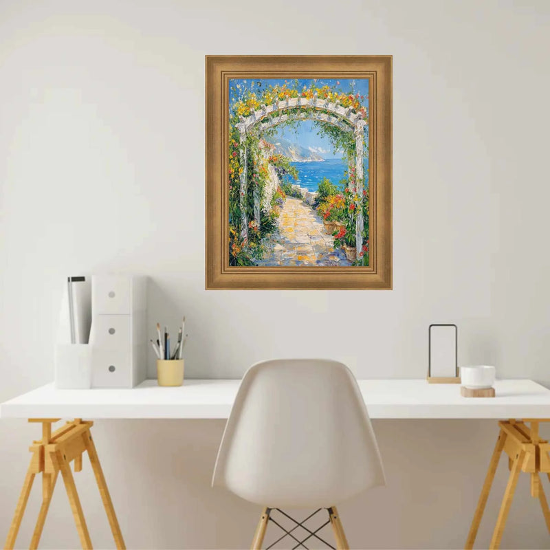 40x40 Frame Traditional Aged Gold Scoop Picture Frame