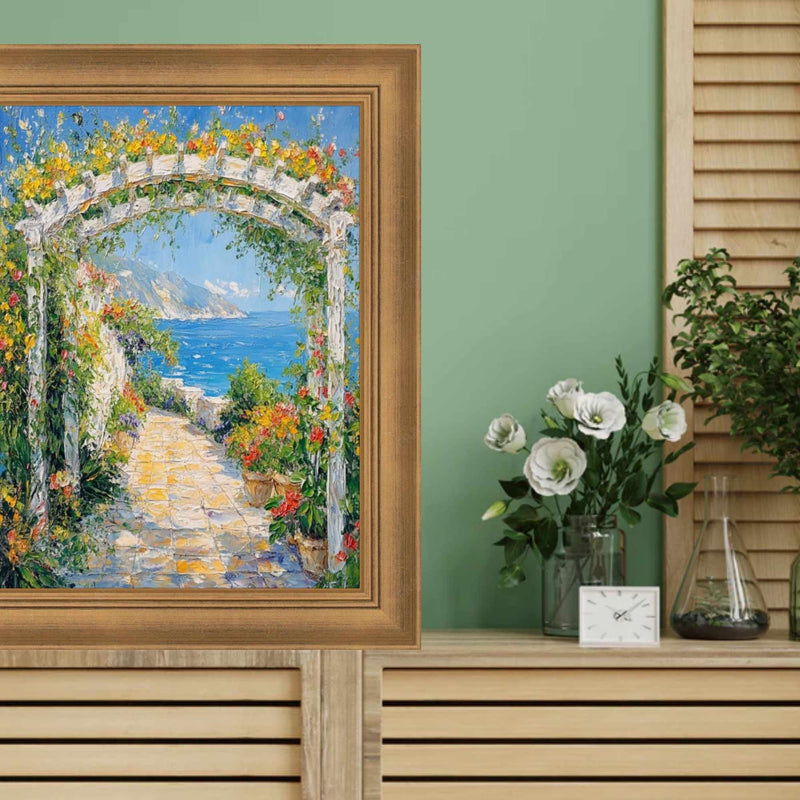 40x40 Frame Traditional Aged Gold Scoop Picture Frame