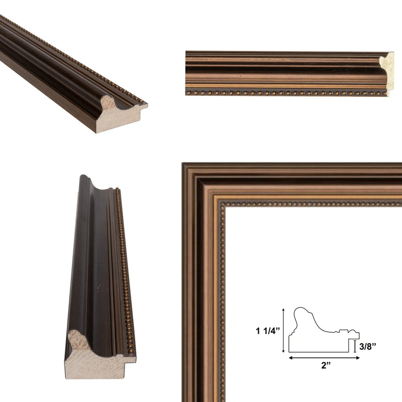 40 Inch Frame 40x40 Picture Frame Traditional Scoop Bronze