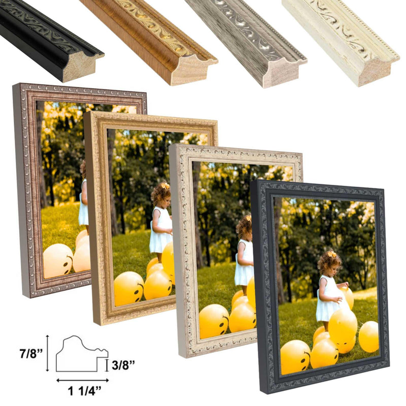 Antique 15x44 Black Picture Frame Traditonal Vintage framing