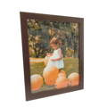 brown wooden picture frame with real glass