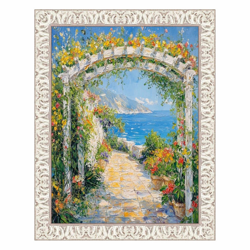 24x24 Frame Vintage Ornate White Wash Picture Frame