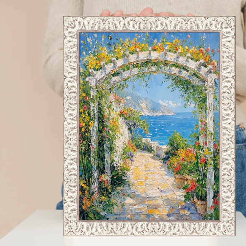 26x26 Frame Vintage Ornate White Wash Picture Frame