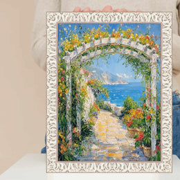 27x40 Frame Vintage Ornate White Wash Picture Frame