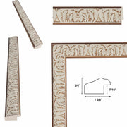 32x24 Frame Vintage Ornate White Wash Picture Frame