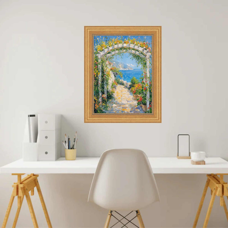 17x25 Frame Vintage Scoop Antique Gold Bead Picture Frame