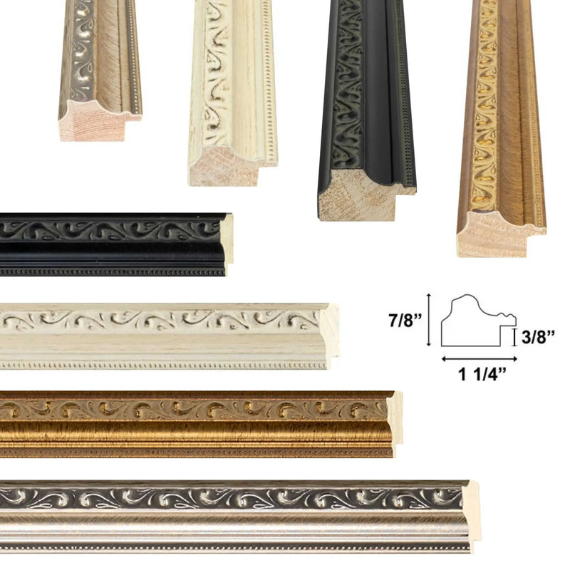 Antique 33x18 Black Picture Frame Traditonal Vintage framing