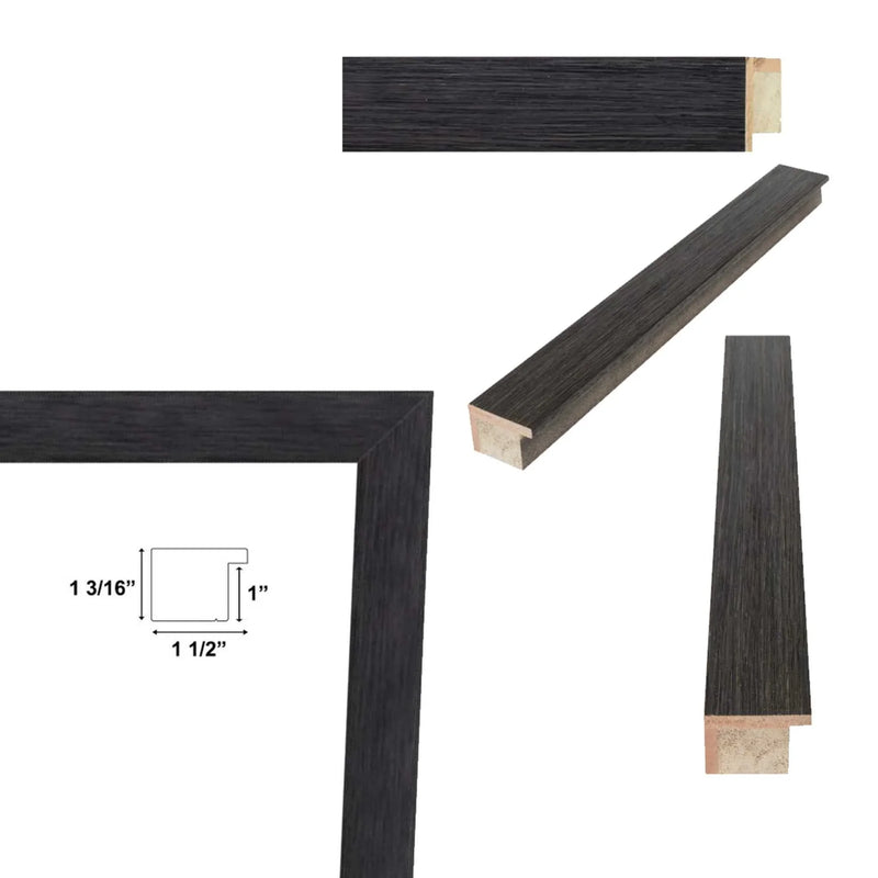 12x18 Frame Weathered Black Wooden Grain Picture Frame