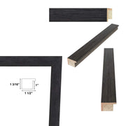 20x20 Frame Weathered Black Wooden Grain Picture Frame