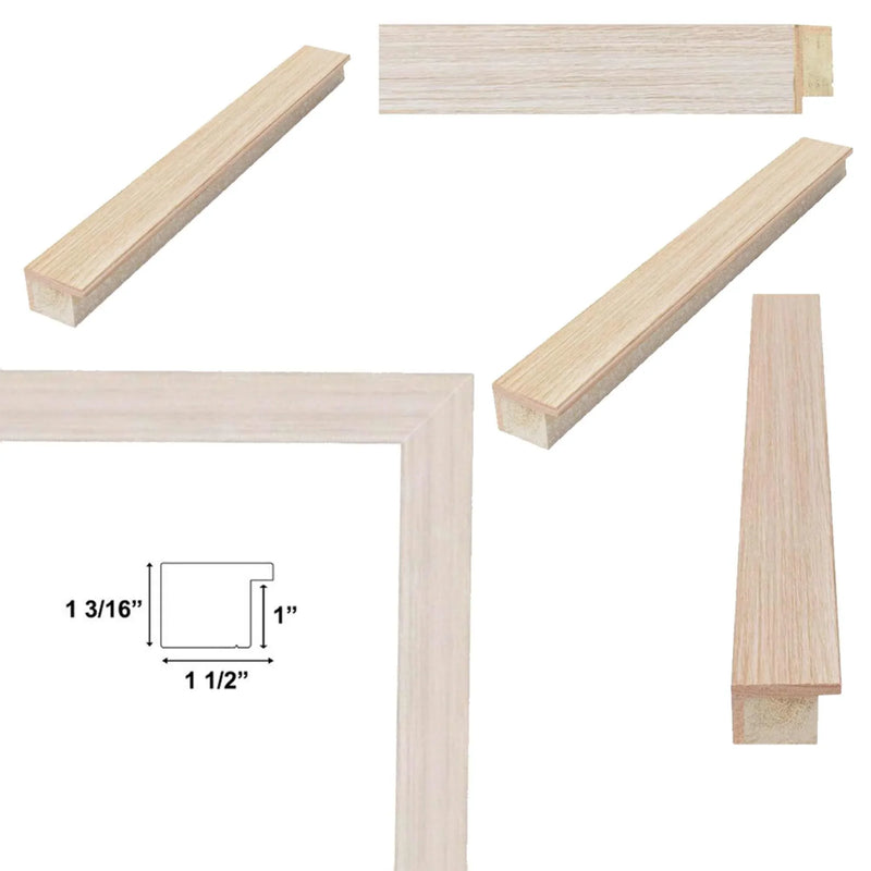 24x30 Frame Weathered White Wash Wood Grain Picture Frame