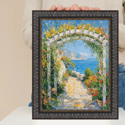 8.5x11 Frame Wheat Leaf Ebony Gold Picture Frame