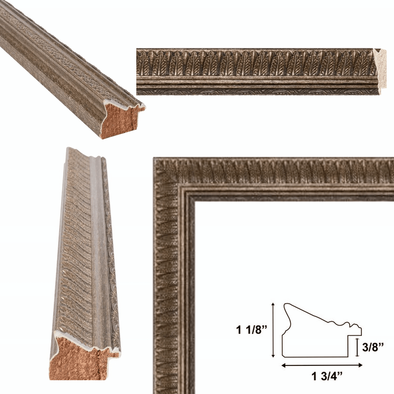 18x18 Frame Wheat Leaf Gold With Silver Wash Picture Frame