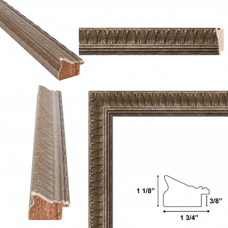 22x30 Frame Wheat Leaf Gold With Silver Wash Picture Frame