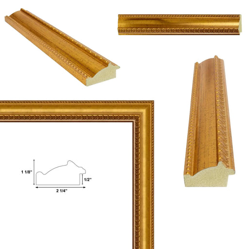 9x12 Frame Wide Aged Gold Traditional Picture Frame