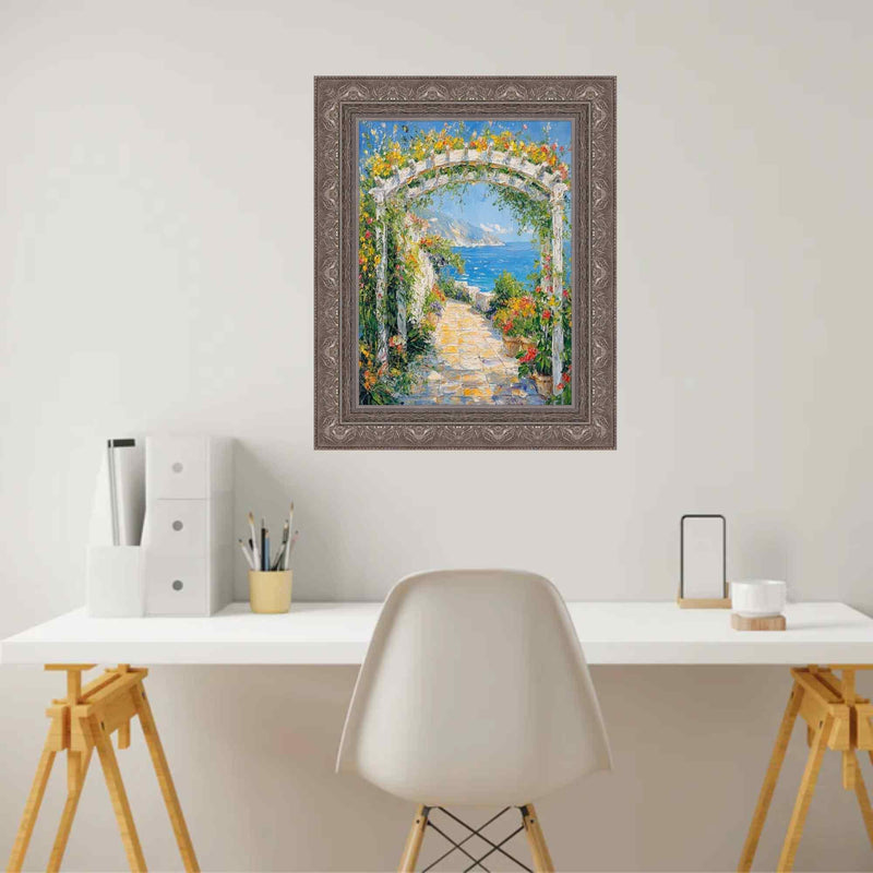 20x20 Frame Wide Aged Vintage Silver Leaf Gothic Luxury Picture Frame