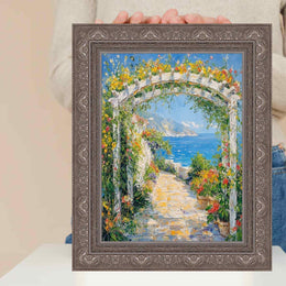 24x36 Frame Wide Aged Vintage Silver Leaf Gothic Luxury Picture Frame