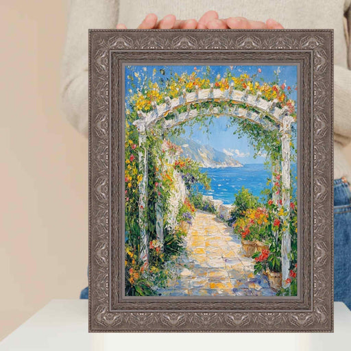 20x40 Frame Wide Aged Vintage Silver Leaf Gothic Luxury Picture Frame