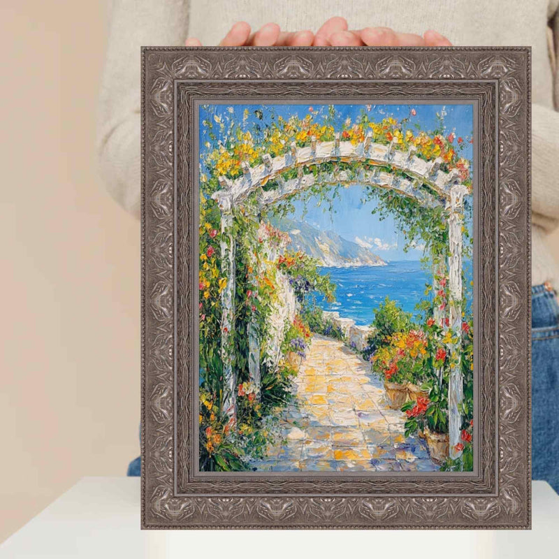 40x60 Frame Wide Aged Vintage Silver Leaf Gothic Luxury Picture Frame