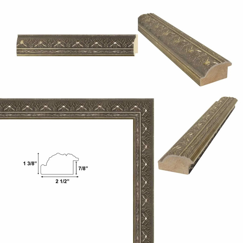 22x28 Frame Wide Aged Vintage Silver Leaf Gothic Luxury Picture Frame