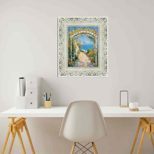 12x16 Frame Wide Alabaster White Wash With Charcoal Picture Frame