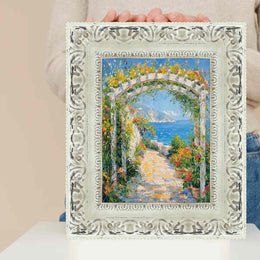 14x18 Frame Wide Alabaster White Wash With Charcoal Picture Frame