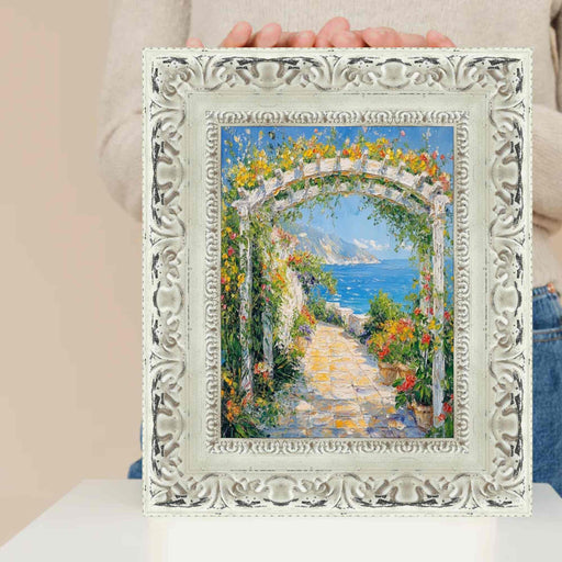 19x27 Frame Wide Alabaster White Wash With Charcoal Picture Frame