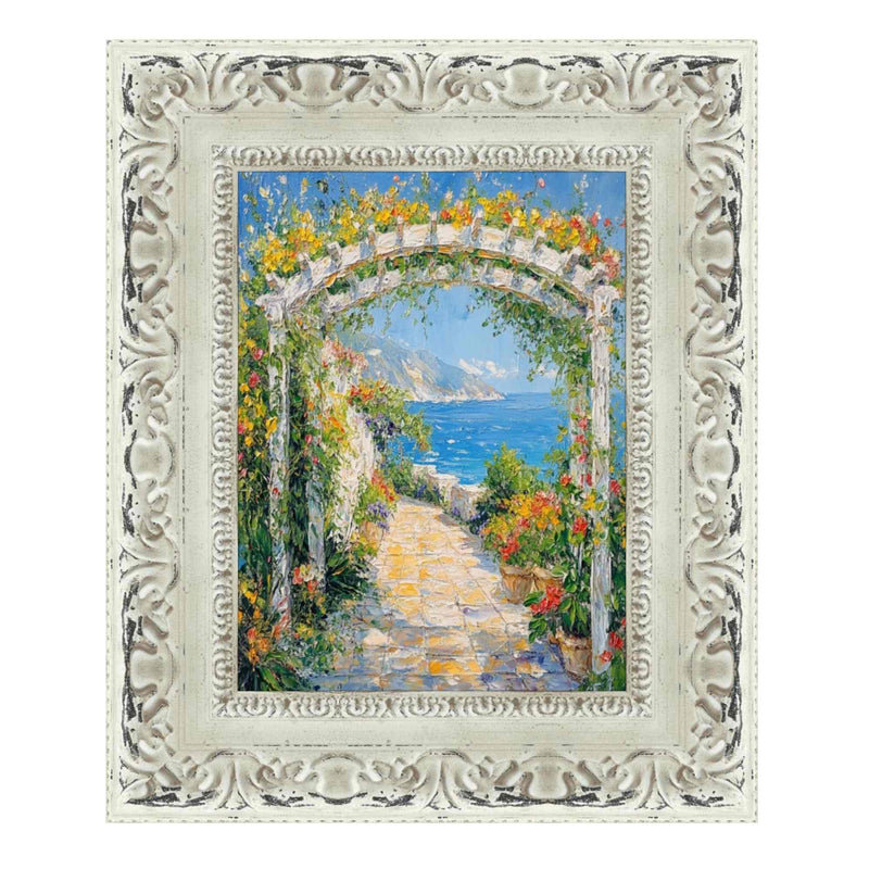 36x48 Frame Wide Alabaster White Wash With Charcoal Picture Frame