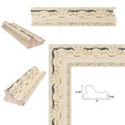 40x50 Frame Wide Alabaster White Wash With Charcoal Picture Frame