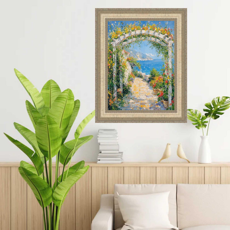 Wide Antique Silver Victorian Picture Frame Home Office