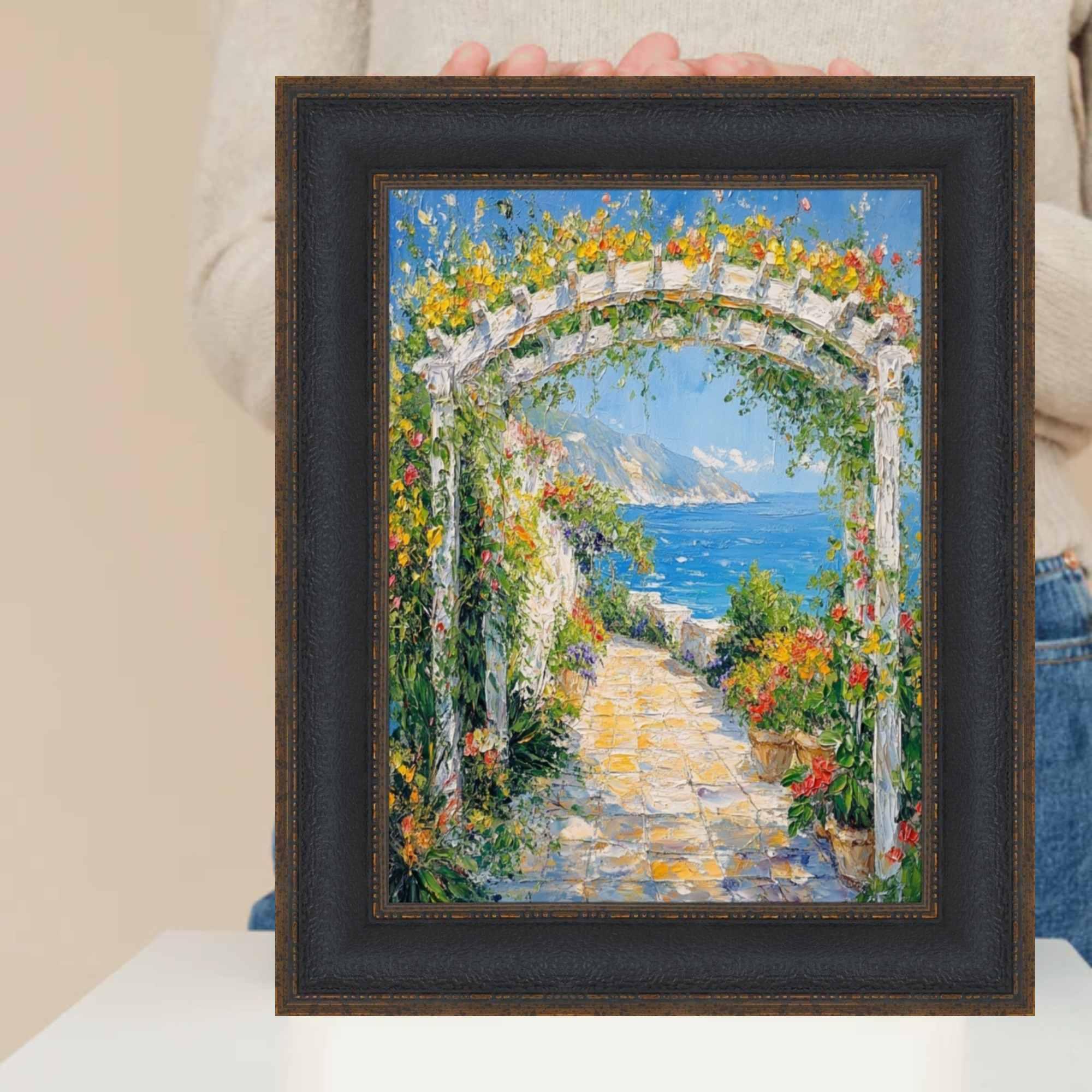 11x14 Picture Frame Wide Black Bronze Leather
