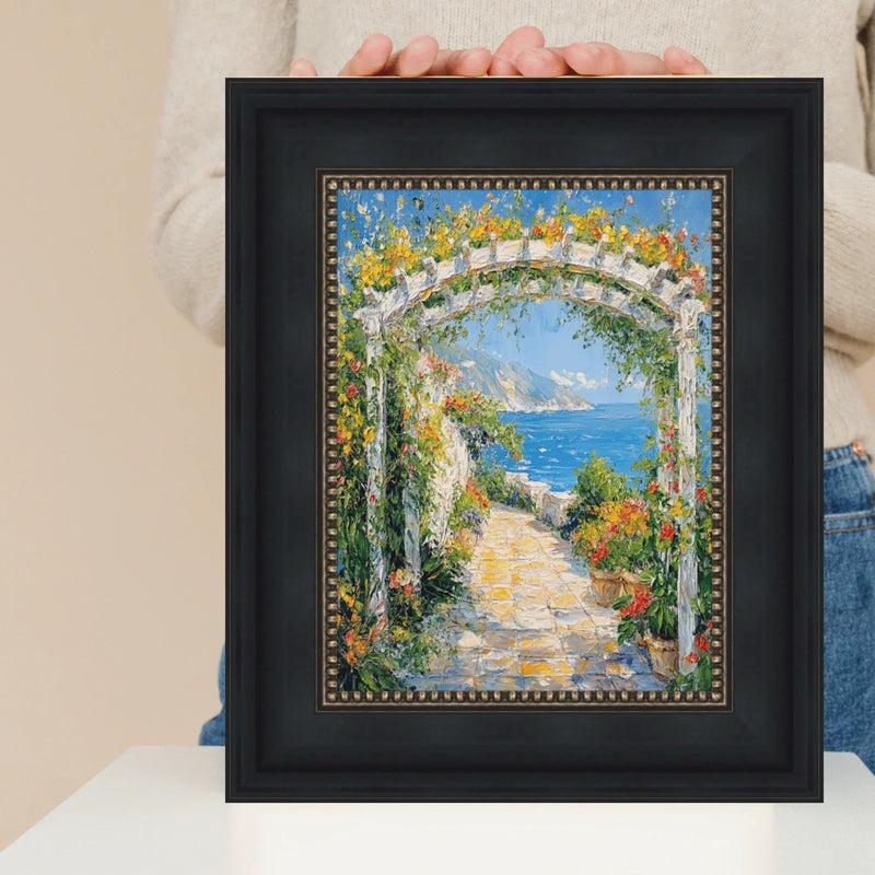 30x36 Frame Wide Black Scoop With Gold Bead Picture Frame