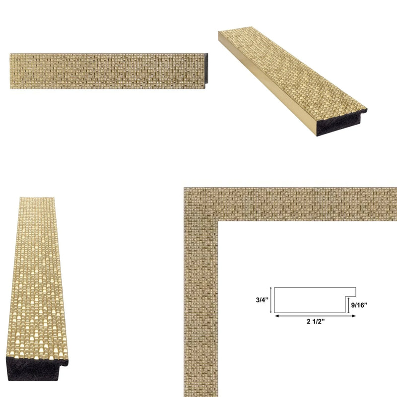 14x18 Frame Bright Gold Glitter Metallic Picture Frame - Modern Disco Retro